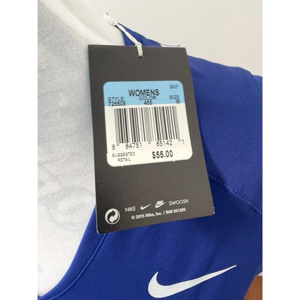 Nike Golf Dri-FIT Women's Sleeveless Polo Shirt Blue Size M NWT 725505-455